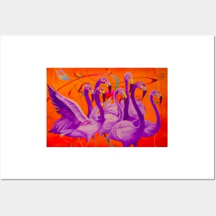 Purple Flamingo Posters and Art
